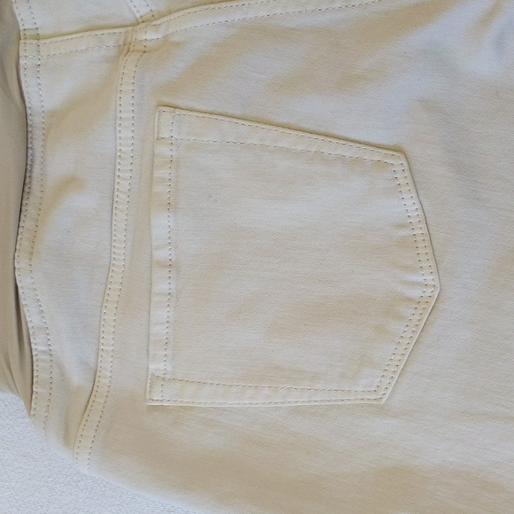 Isabel Maternity Skinny Crossover Panel Maternity Jeans 8 Cream Tan - Picture 9 of 12